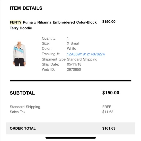 FENTY x PUMA TERRYCLOTH ZIP-UP RACING HOODIE - Picture 6 of 6